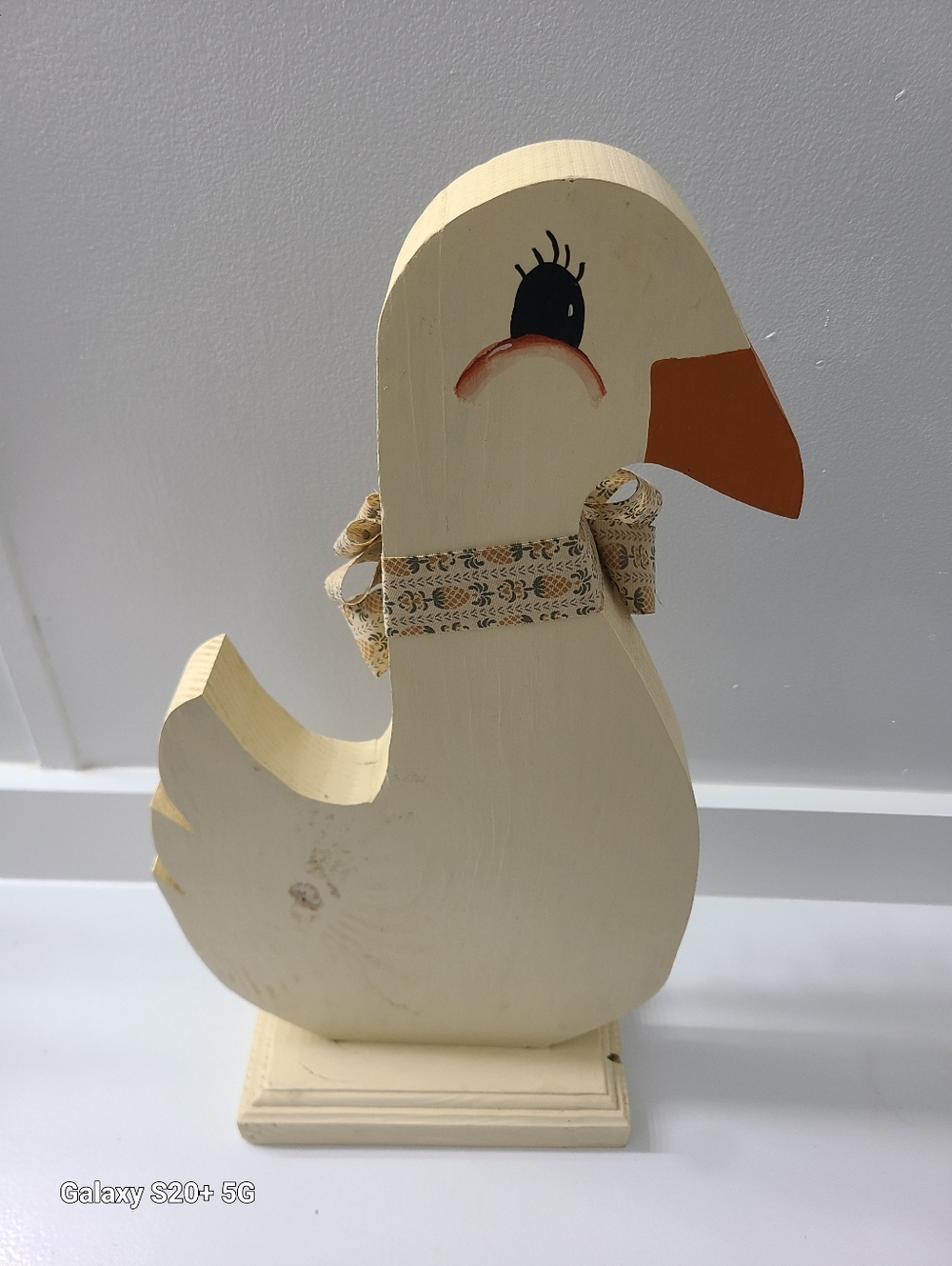 Vintage Hand Made Wooden Country Goose Painted 19” Tall Decor Cottage Core - Picture 5 of 13